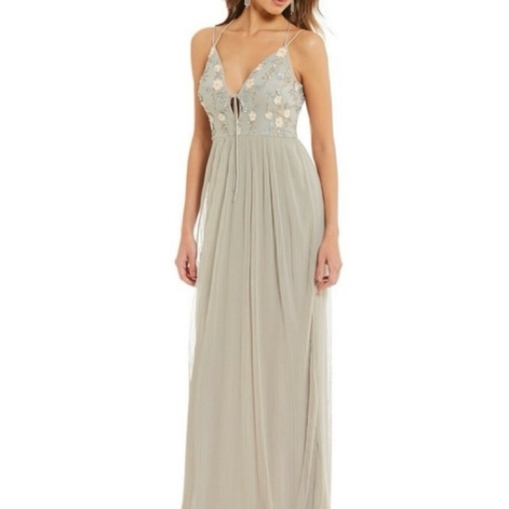 Gianni Bini Gray Floral Maxi Dress